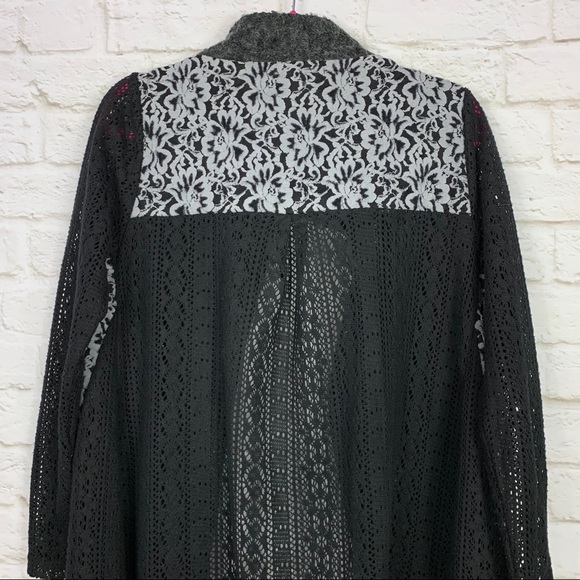 AReve Boho Mixed Media Open Front Cardigan Sweater - Picture 6 of 10